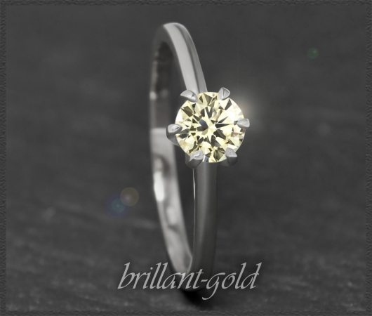 585 Gold Brillant Ring, 0,55ct, VS1; 14K Weißgold